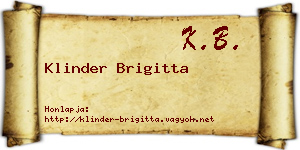 Klinder Brigitta névjegykártya